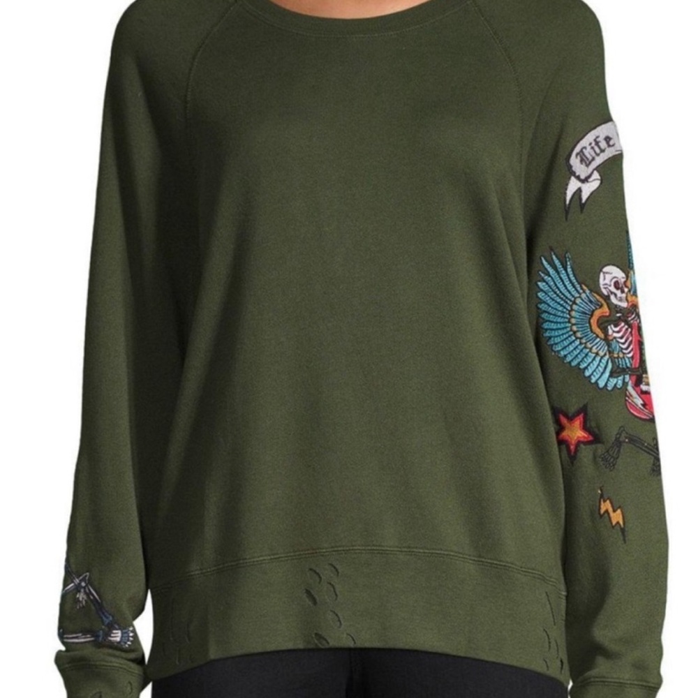 Zadig and Voltaire Green Embroidered Sweatshirt